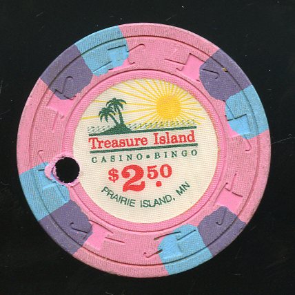 $2.50 Treasure Island Casino Bingo Prairie Island MN.