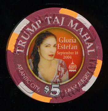 TAJ-5w $5 Trump Taj Mahal  Gloria Estefan Sept. 18th 2004