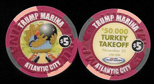 MAR-5ag Trump Marina Turkey Bowl $5 chip