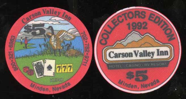 $5 Carson Valley Inn Collectors edition 1992