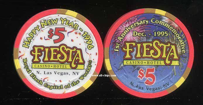 $5 Fiesta 1st Anniversary 1995 Happy New year 1996