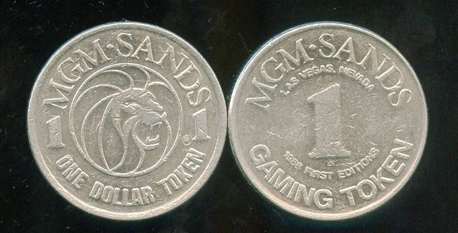 $1 MGM Sands 1988 Slot Token