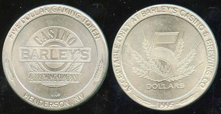 $5 Barleys Casino 1995 Slot Token