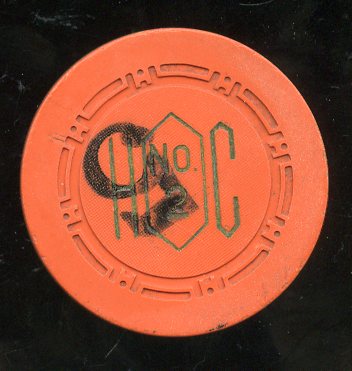 Harolds Club Roulette Orange NO. 2 1950s