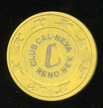 Club Cal Neva Roulette Yellow Table C 1980s