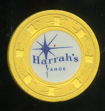 Harrahs Lake Tahoe Roulette Yellow 1980s