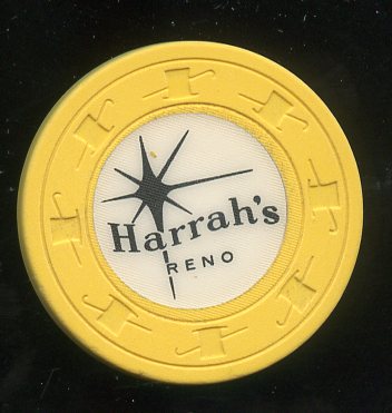 Harrahs Reno Roulette Yellow White 1970s