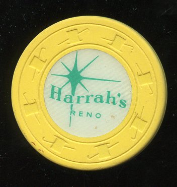 Harrahs Reno Roulette Yellow white 1970s