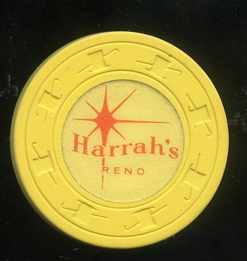 Harrahs Reno Roulette Yellow Yellow 1970s