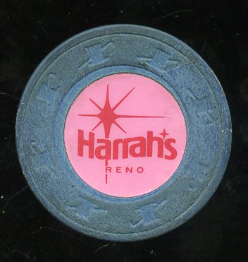 Harrahs Reno Roulette White Blue Red  1970s