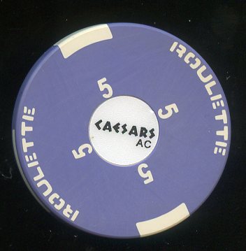 Caesars AC 3rd issue Roulette Blue Table 5