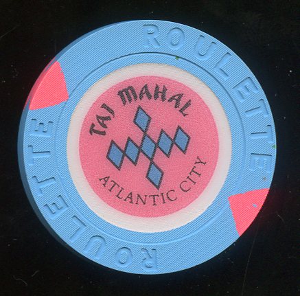 Trumps Taj Mahal Roulette Lt. Blue 7 Bars