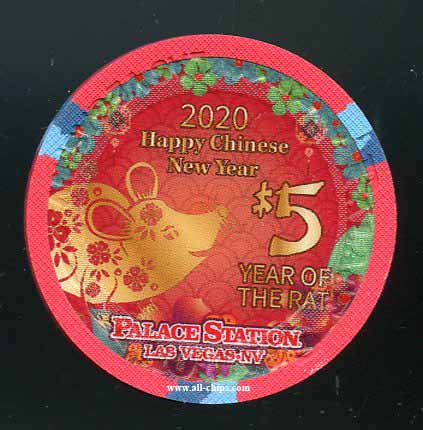$5 Palace Station Chinese New Year of the Rat 2020 #2 of 2 lite Mouse