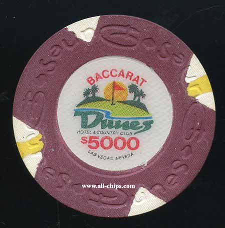 $5000 Dunes 16th Issue 1989 Baccarat 