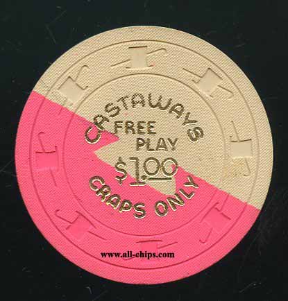 $1 Castaways Free Play 1st issue 1963 Craps Only Cream Dove Tail AU