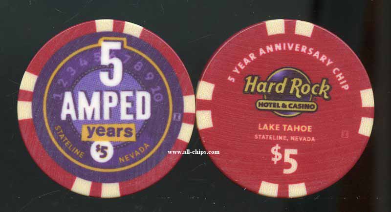 $5 Hard Rock 5 Amped Years 5th Anniversary