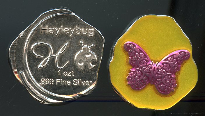 1oz. Hayleybug Butterfly 1 oz fine silver Enamel 
