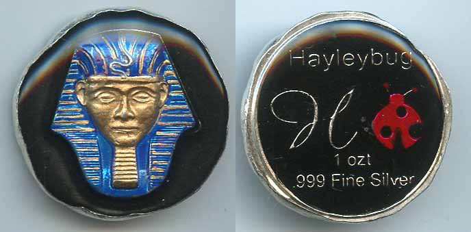 1oz. Hayleybug Pharaoh .999 fine silver Double Enamel 