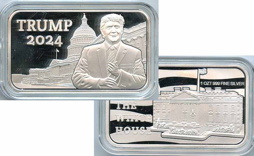 Trump 2024 Take Back the White House all-chips Mint .999 Fine Silver