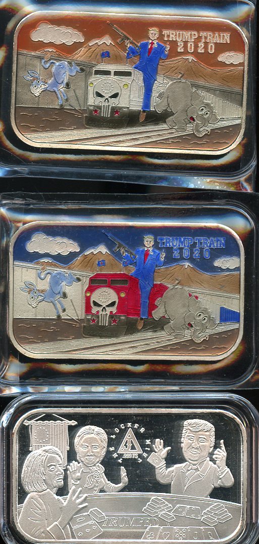 Trump Train matching #34 Set Locker Mint .999 Fine Silver Bar Set of 3