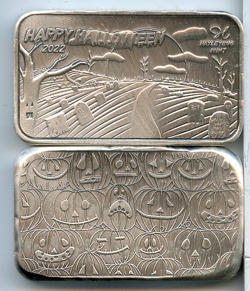 HAYLEYBUG MINT  Happy Halloween #105/125 100 gram  .999 Fine Silver     