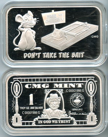 CMG MINT Don't Take The Blame 2023 Release. Un-Numbered 1 Troy OZ. of .999 Fine Silver