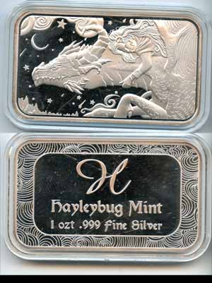 HAYLEYBUG Flying Dragon Dream Series Limited Proof in Airtight 1 Troy oz. of .999 Fine Silver