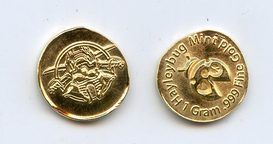 HayleyBug Mint Gold Clover 1 gram of .999 fine Gold 