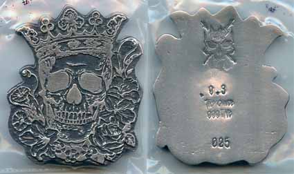 Reckless Metals LONG LIVE THE KING, Antiqued Finish 9.3 troy oz. .999 Fine Silver**