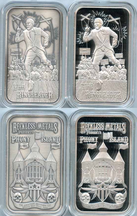 1 OZ. Phony Island The Ringleader Set Reckless Metals .999 Silver