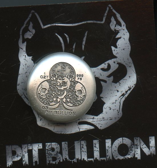 1 oz. Pit Bullion Club Skulls .999 Fine Silver Button #3