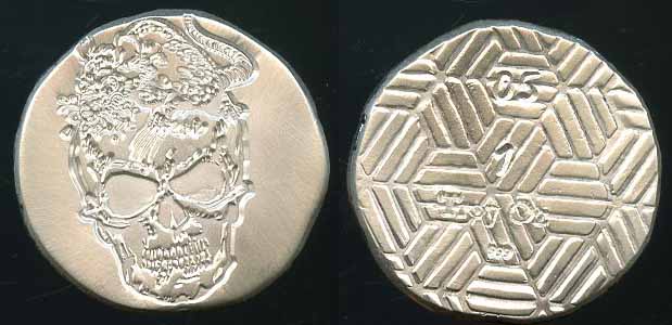 1 oz, Barrely Living Limited #5/21 Logo Rat & Skull with one time Vegas show rev. .999 Fine Silver R