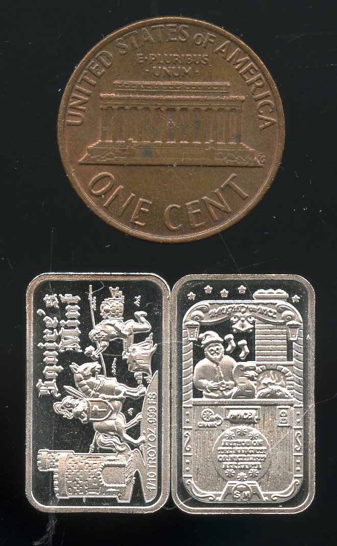 Squires Mint Christmas 2023 Naughty or Nice Mini 1/10th OZ .999 Fine silver