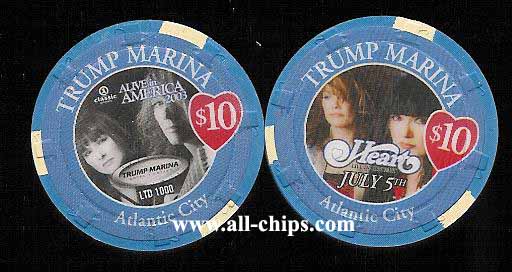 MAR-10d $10 Trump Marina Heart July 5th 2004