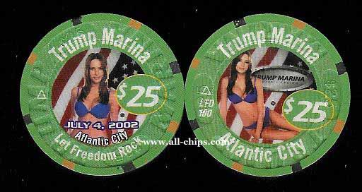 MAR-25e Trump Marina $25 July 4th 2002 Bikini Girl Very rare LTD 100