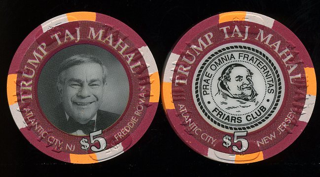 TAJ-5ad $5 Taj Mahal Friars Club Freddie Roman