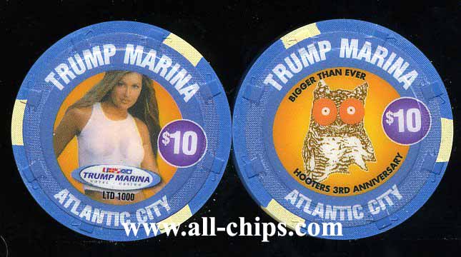 MAR-10t $10 Trump Marina Hooters 3rd Anniversary