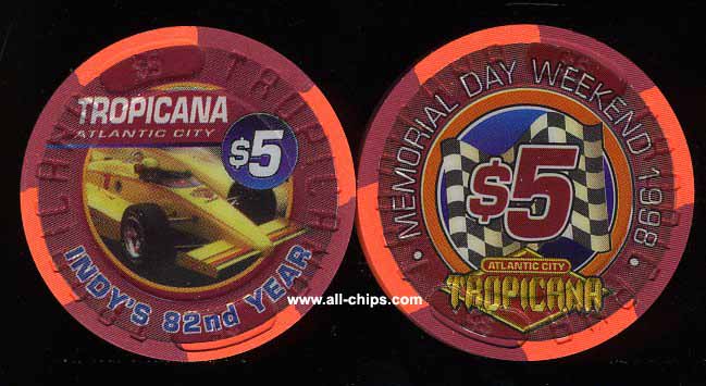 TRO-5p $5 Tropinana Indy 500 Memorial Day Weekend 1998 82nd Year of Indy