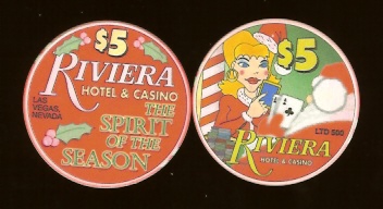 $5 Riviera Spirit Of Season Christmas 1999