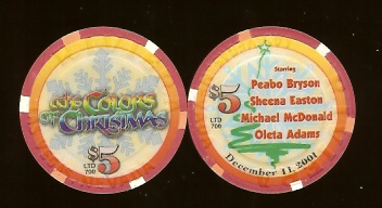 $5 Riviera The Colors of Christmas Peabo Bryson Sheena Easton Michael McDonald Oleta Adams 12/11/01