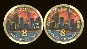 $8 Four QueensChinese New Year 2001 Year of the Snake