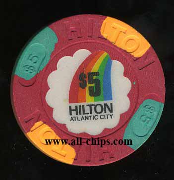 HIL-5 $5 Hilton This chip is in Great condition.  tiny little nick but nice. Best Deal