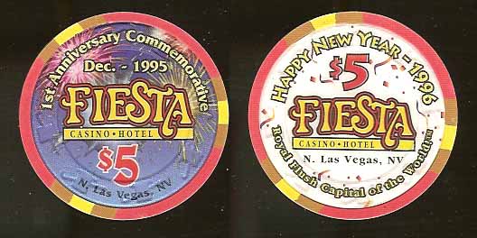 $5 Fiesta 1st Anniversary December 1995 Happy New Year 1996