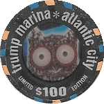 A $100 Atlantic City Trump Marina Limited Edition Chip. Click The Limited Edition Chip to View my Atlantic City Limited Edition Complete Set