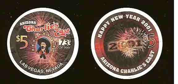 $5 Arizona Charlies East Happy New Year 2001 #'rd