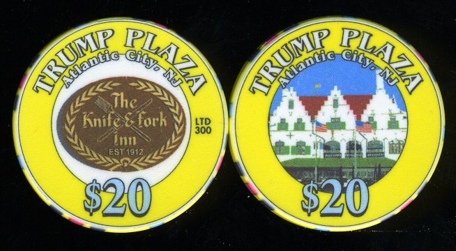 TPP-20a $20 Trump Plaza The Knife and Fork EST 1912