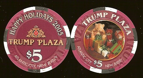 TPP-5an $5 Trump Plaza Happy Holidays 2005