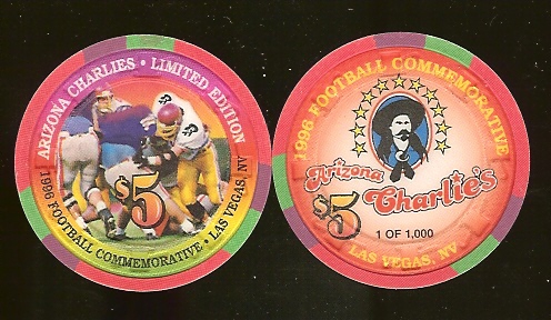 $5 Arizona Charlie's 1996 Football Commemorative Tackle