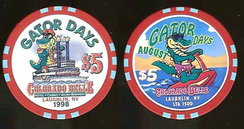 $5 Colorado Belle Gator Days 1998 August