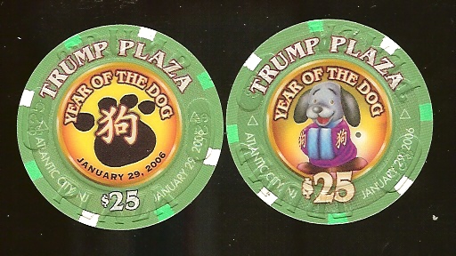 TPP-25p $25 Trump Plaza Year of the Dog 2006